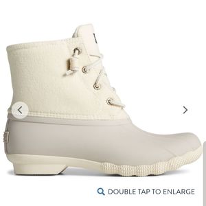 Sperry Women's Saltwater Wool Duck Boot Size 7.5 Ivory